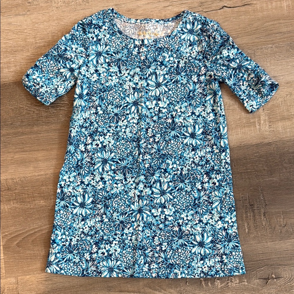 Lilly Pulitzer Kids Casual Dress in Blue Floral - Size XS